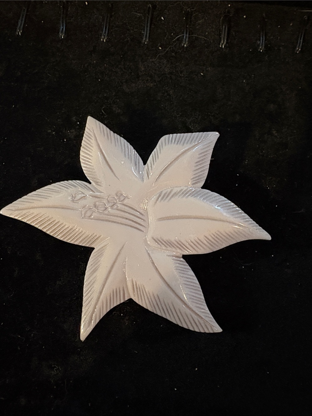Vintage Gray Flower Brooch